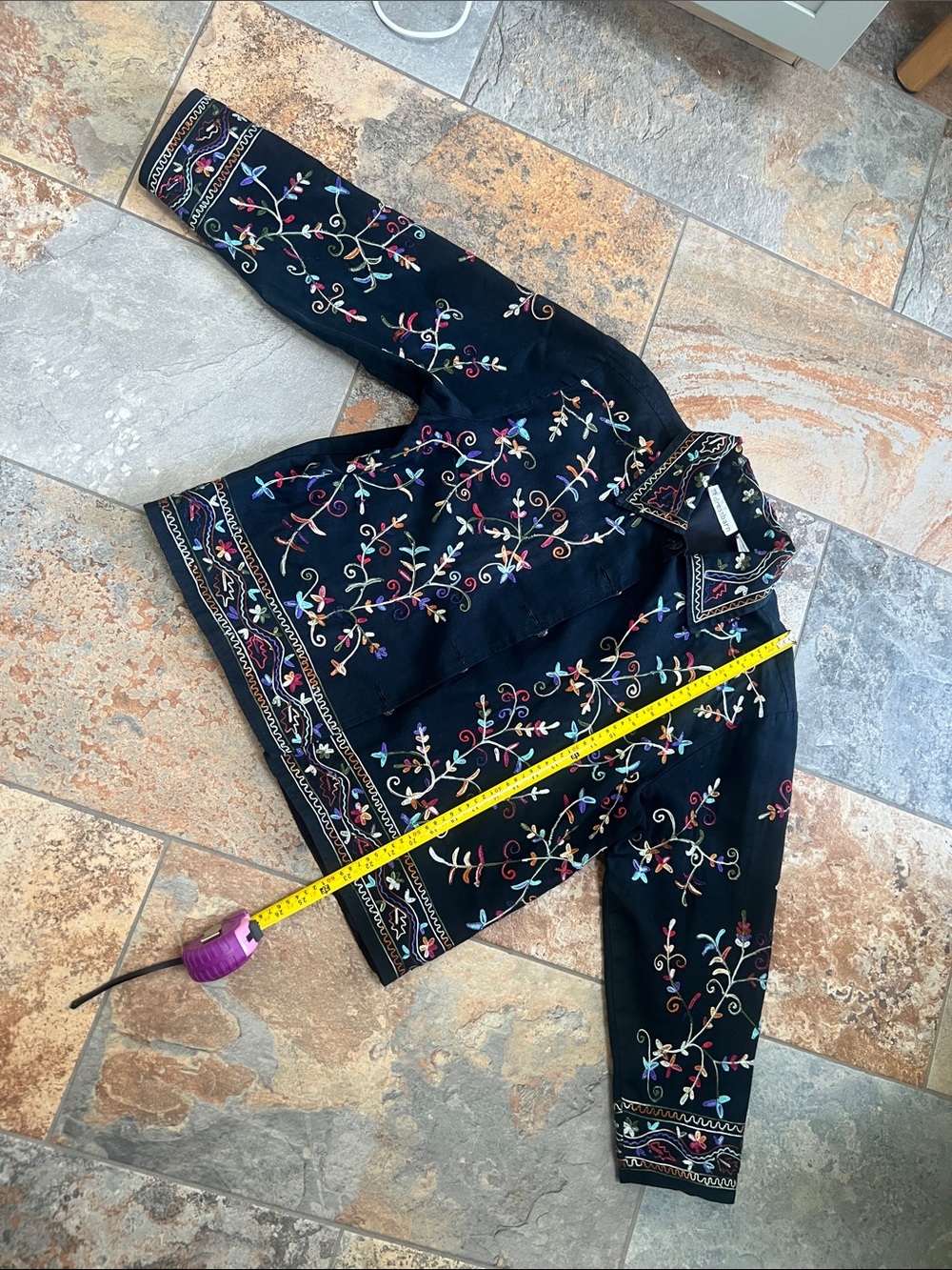 Embroidered Black Floral Jacket